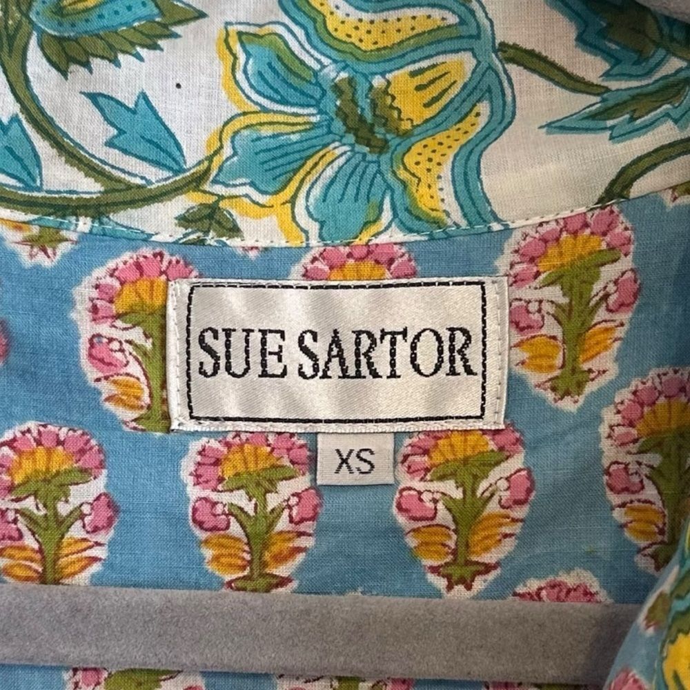 Sue Sartor Floral Flounce Midi Dress size XS - Picture 4 of 11